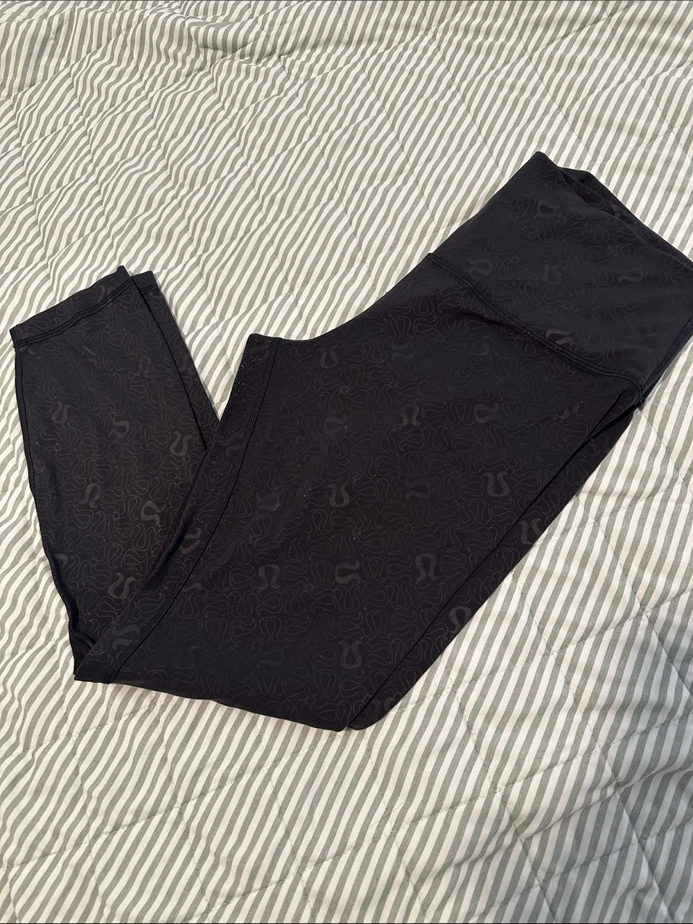 lululemon athletica Black Leggings with Subtle Swirl Print